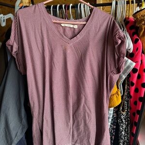 Nice women’s stripe top red and white